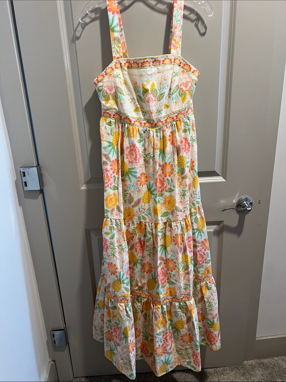 Floral Tiered Sundress in Pastel Yellow and Pink - Picture 7 of 14